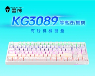 雷神KG3089侧刻等高线游戏机械键盘 有线89键全键RGB灯带游戏灯效