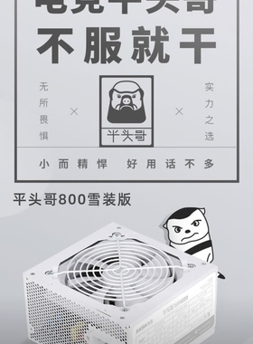 先马平头哥800白色 额定650W 台式主机箱电源 主动PFC/单路+12V