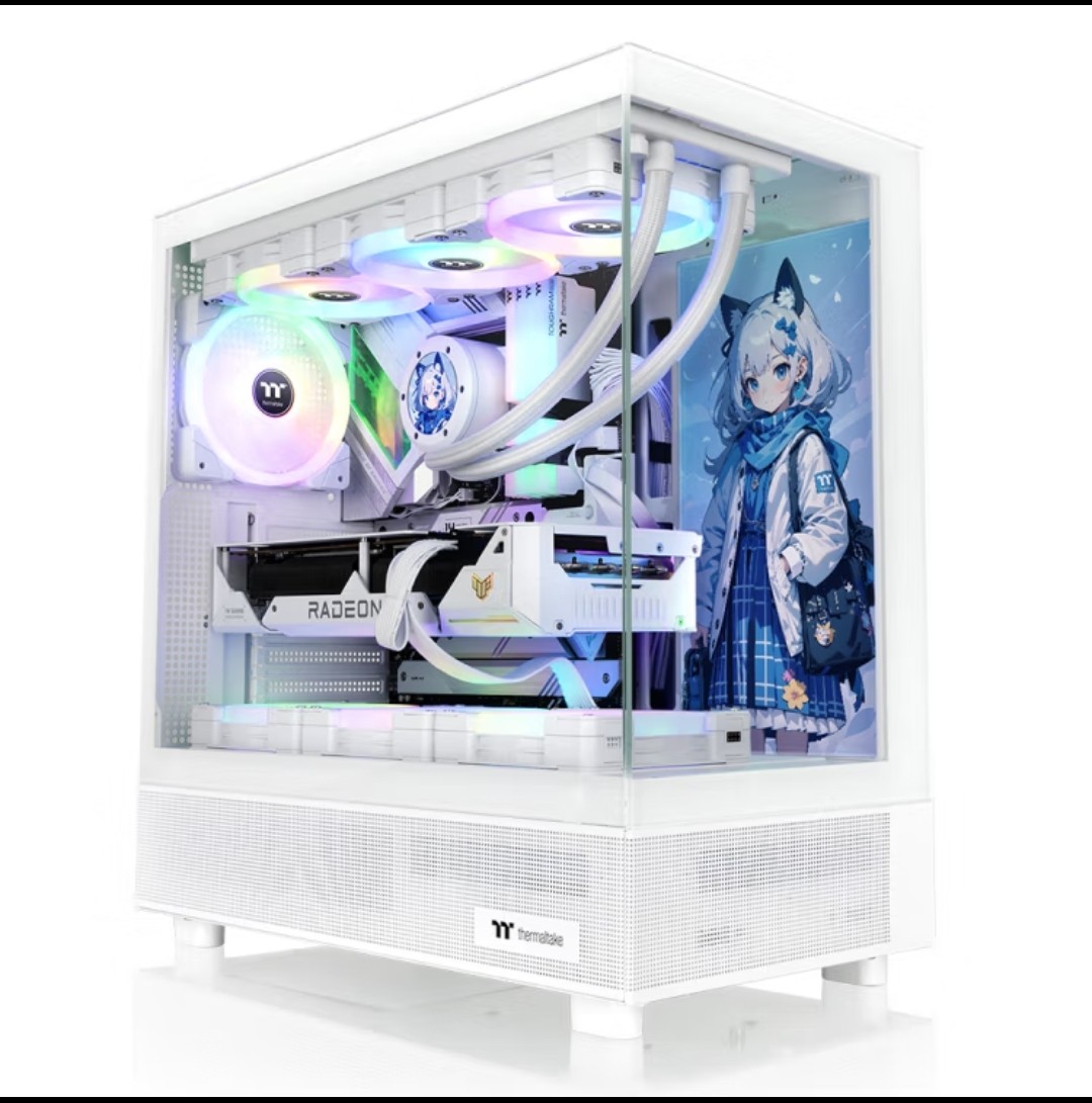 Thermaltake（Tt）钢影 透S 海景房机箱 电脑主机 白色（ATX主板