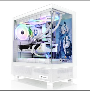 Thermaltake（Tt）钢影 透S 海景房机箱 电脑主机 白色（ATX主板