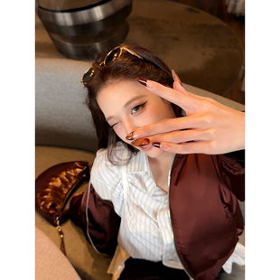 定制 纽扣条纹衬衣 Margiel 随性结构贵气对称长袖 1.4w 林悠