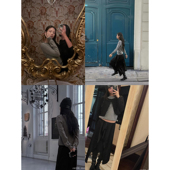 林悠定制 洋气轻奢立体重工纽扣开叉长袖 短外套上衣 alai