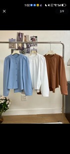 韩代圆领定制磨毛棉衬衫 定制色 异形袖