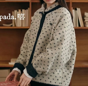 爱心羊羔毛两面穿棉服外套 DF25172