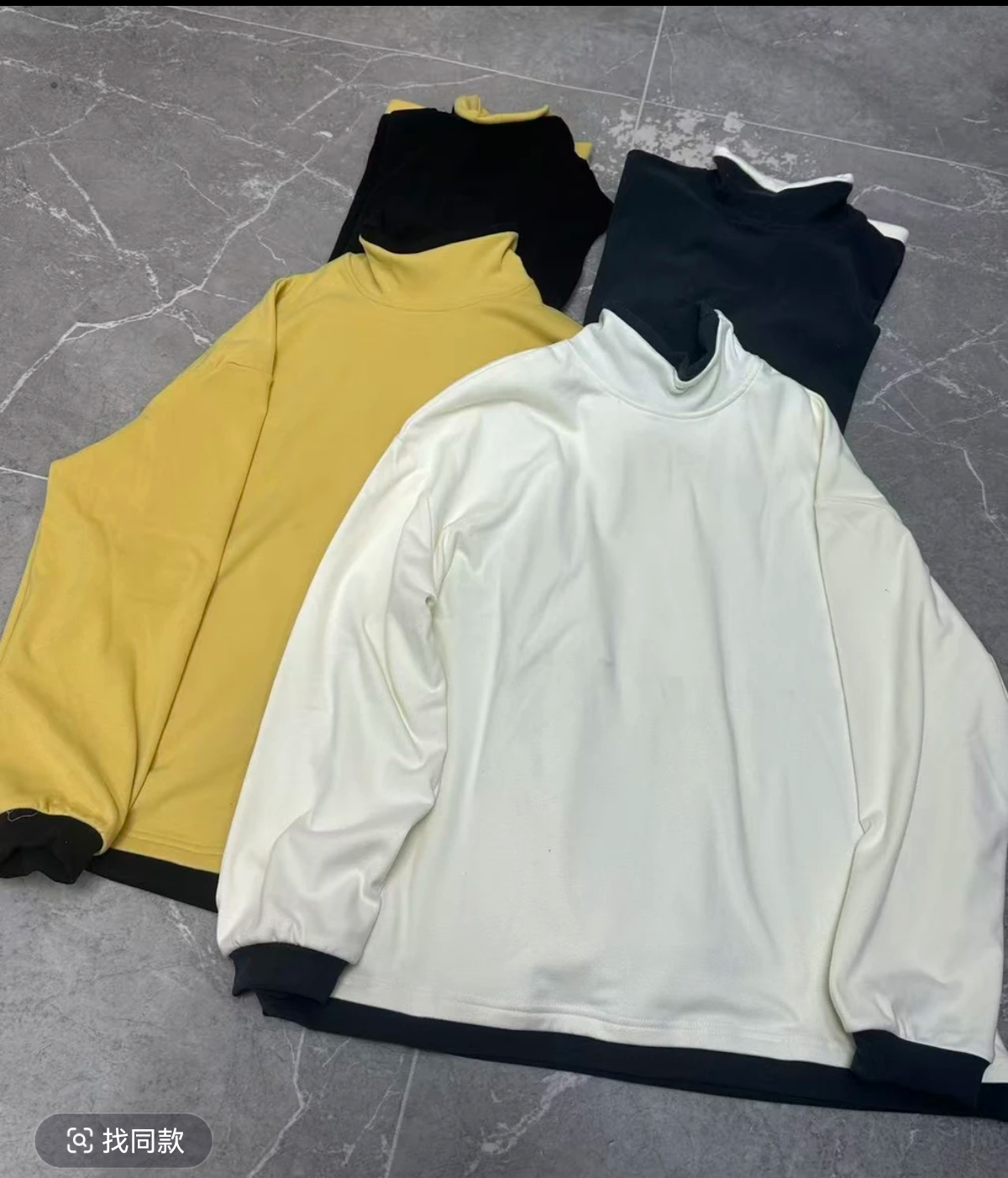 10083保暖拼色套头长袖打底衫半高领卫衣内搭