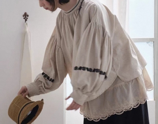 衬衫 亚麻棉日系文艺刺绣长袖 设计感衬衣上衣 新款 西西女孩秋季