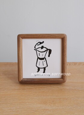 小画摆件 | softwood 咖啡角台面桌面摆件小装饰 胡桃木榫卯相框