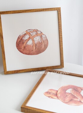 「softwood」fresh bread面包ins多款装饰画挂画实木框30简约餐厅