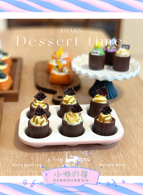 娃娃屋diy配件微缩甜点甜品模型玩具迷你纸杯小蛋糕装饰摆件I146
