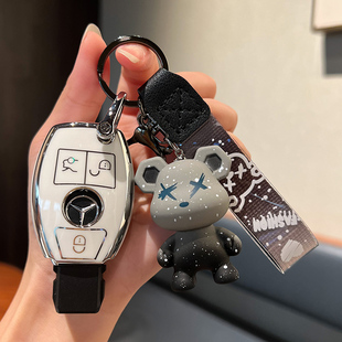 适用于奔驰ML350钥匙套ML320/ml500/ML400老款GL级GLK300/260包扣