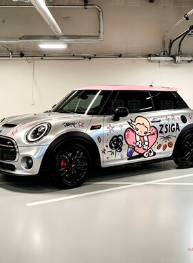 BMWMINI JCW嘎子姐车贴拉花电动MINI CooperF56J01 F54 R60 贴纸