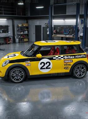 宝马MINI COOPER F56车贴拉花电动经典J01 F54 F55引擎盖定制贴纸