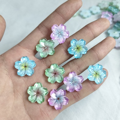 9340 20mm半斤约251个亚克力撒金度彩小花