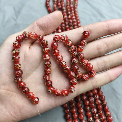 S49一条8mm夜光琉璃珠一条 有个别瑕疵