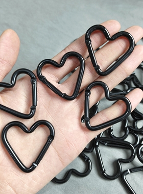 5854 44mm黑色心形铝龙虾扣30个