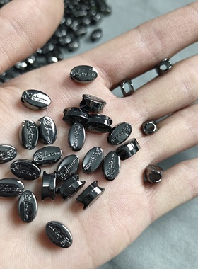 9323 7.5x11mm枪黑色大孔合金珠子半斤