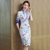 海航空姐制服职业装 女夏气质旗袍连衣裙售楼部迎宾礼仪工作服套装