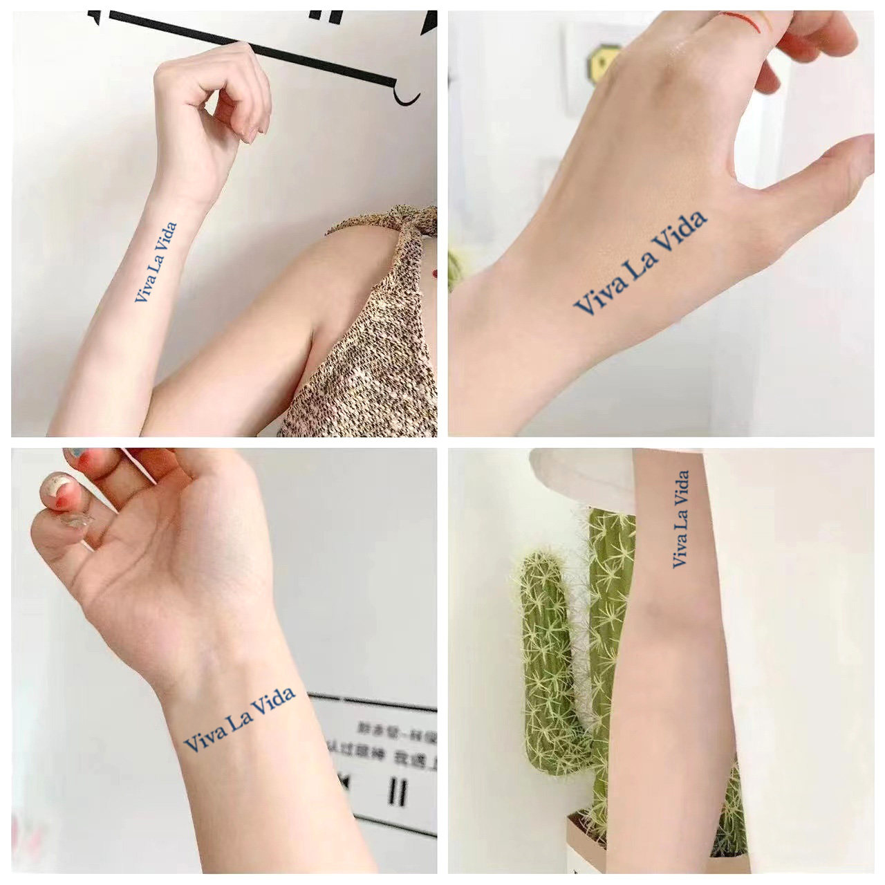 生命万岁草本纹身贴半永久防水持久个性字母仿真性感刺青果汁贴纸