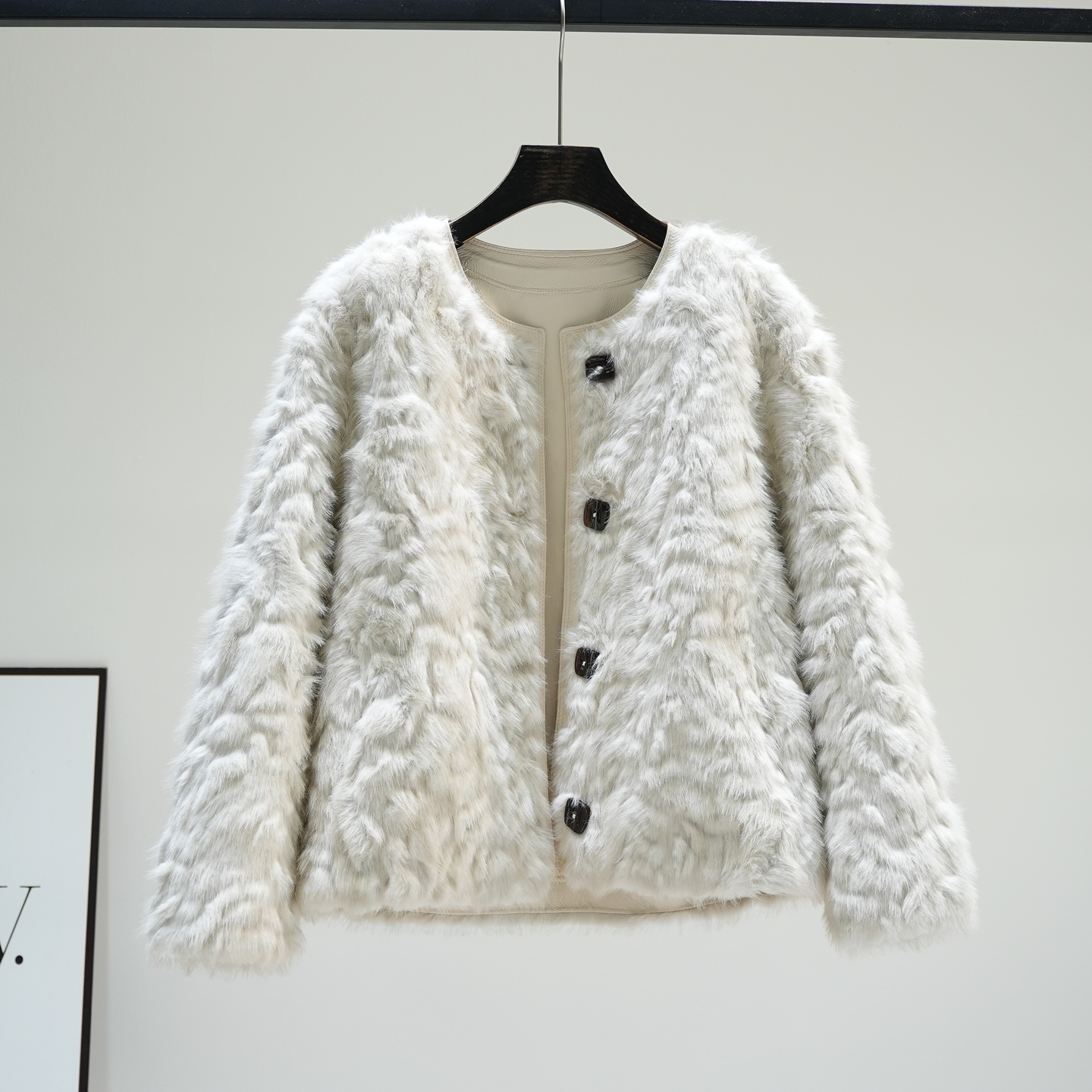 高级感环保皮毛一体仿羊羔毛外套女2025冬季新款小香风短外套上衣