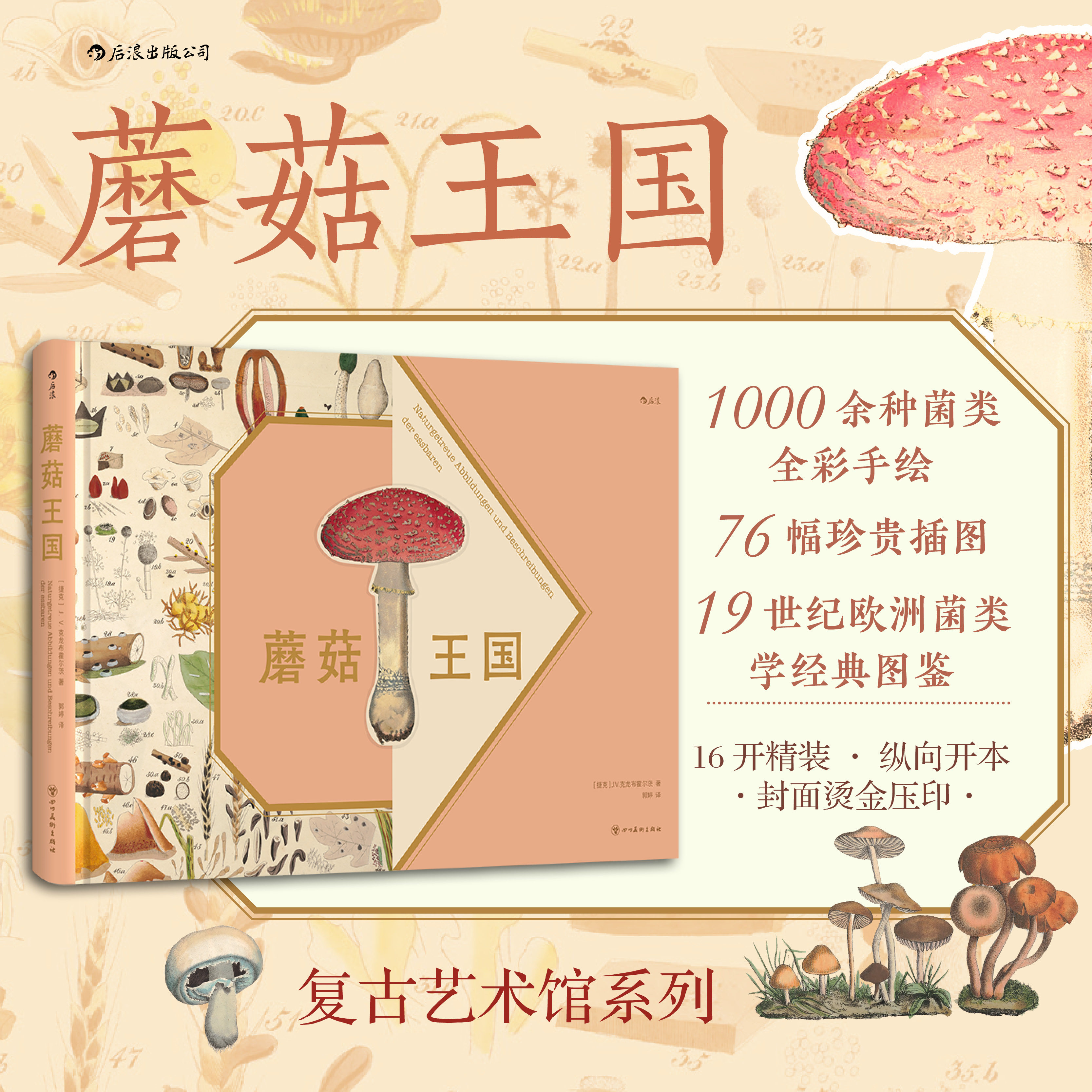 后浪正版现货 蘑菇王国 复古艺术馆系列 菌类科普图鉴 礼物书1000余种菌类全彩手绘 自然艺术科普书籍,书籍/杂志/报纸,工艺美术（新）,淘宝优惠券,粉丝福利购,淘宝优惠卷