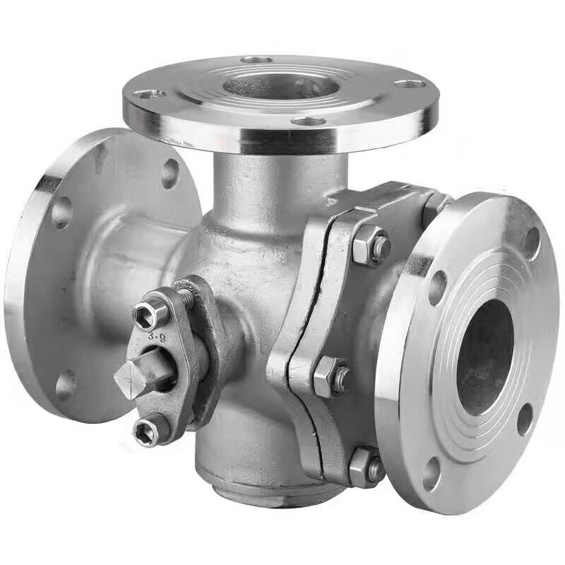 不锈钢三通法兰球阀q45f-16pt型气电动铸钢三通球阀304蒸汽q44l型