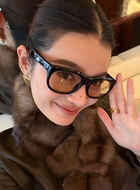 高级感老钱风复古茶色大框墨镜女款显瘦凹造型防紫外线太阳眼镜男