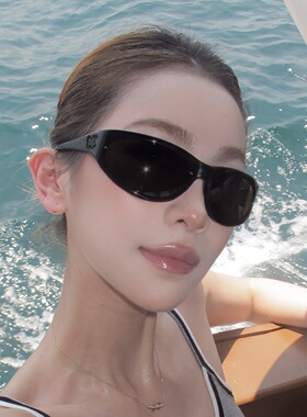 墨镜女高级感猫眼Y2K辣妹发箍眼镜偏光防紫外线近视太阳镜方圆脸