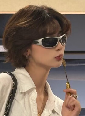 韩版科技感银色y2k千禧辣妹欧美风墨镜高级感户外运动太阳镜女潮