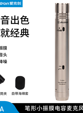 Alctron/爱克创T02A乐器麦克风电容式舞台电子琴拾音专业录音话筒