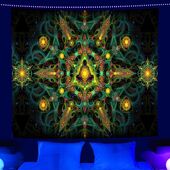 荧光挂毯uv荧光曼陀罗蝴蝶星座荧光挂毯居家房间挂布挂毯源头工厂