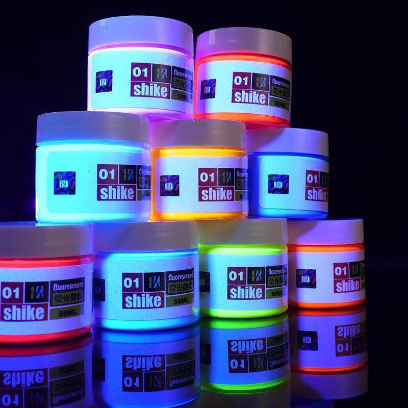 荧光丙烯颜料丙烯画涂鸦节日彩绘墙绘派对艺术漆紫光灯发光手绘