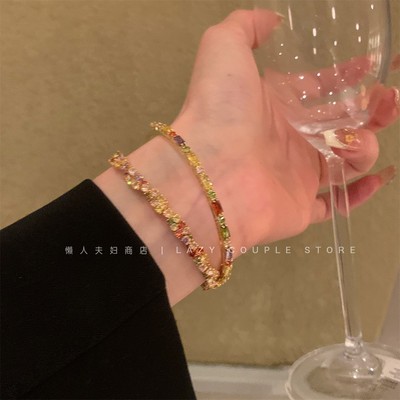 韩系爆款超闪彩色锆石手链