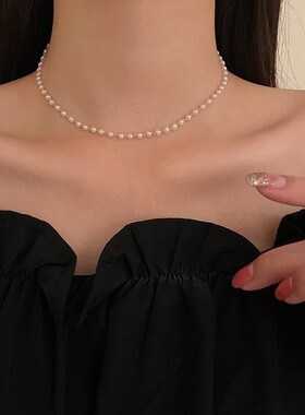 全珍珠可调节项链韩国设计