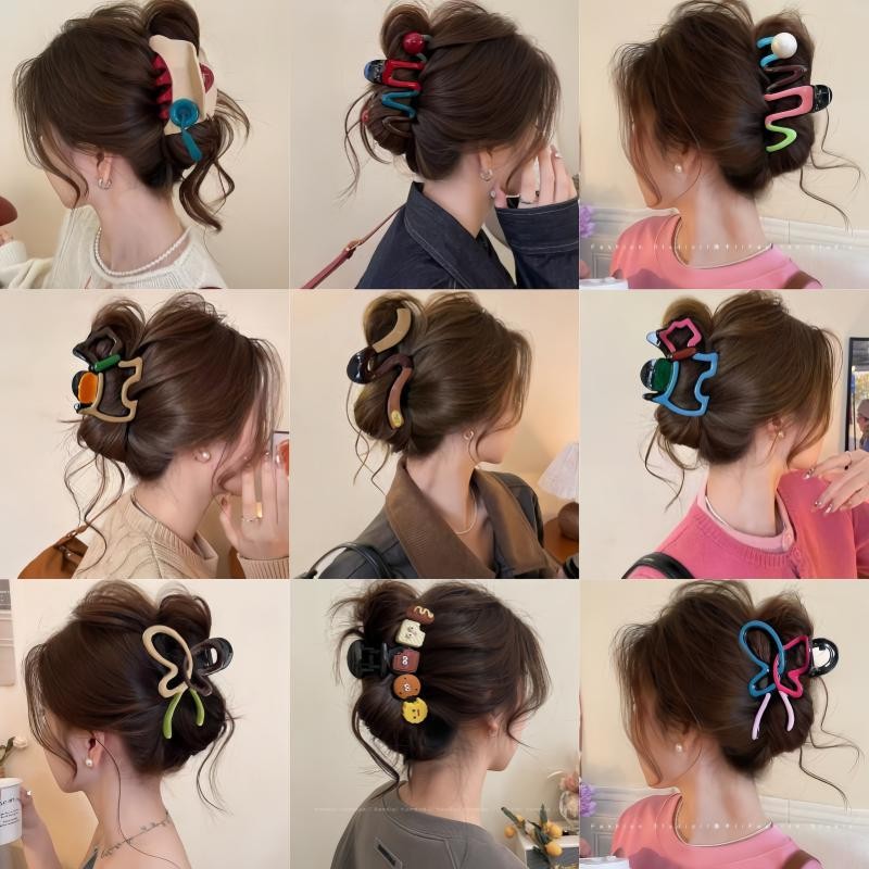 超值盲盒9.9元10件抓夹卡通大肠圈盘发发饰大号马尾夹发圈随机款