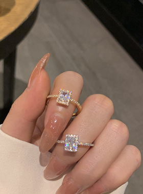 璀璨欧美复古金色方形开口