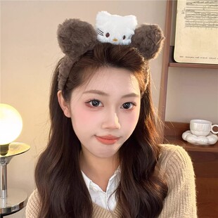 可爱狗狗发箍超萌大眼睛毛球少女2025秋冬季 洗脸头箍发卡头饰 新款