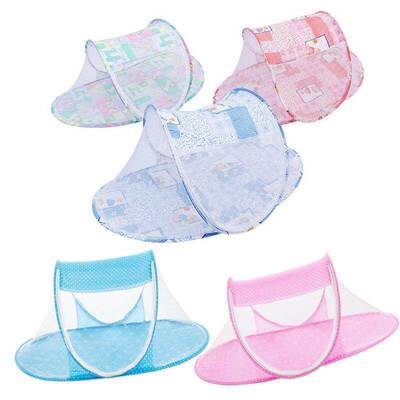 0-2岁免安装儿童折叠蚊帐跨境卡通船型baby mosquito net现货