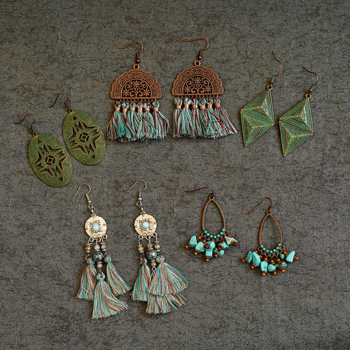 波西米亚复古耳环女款