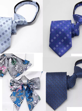 农行领带 农业银行男士领带 农行女士丝巾领花头花拉链易拉得领带