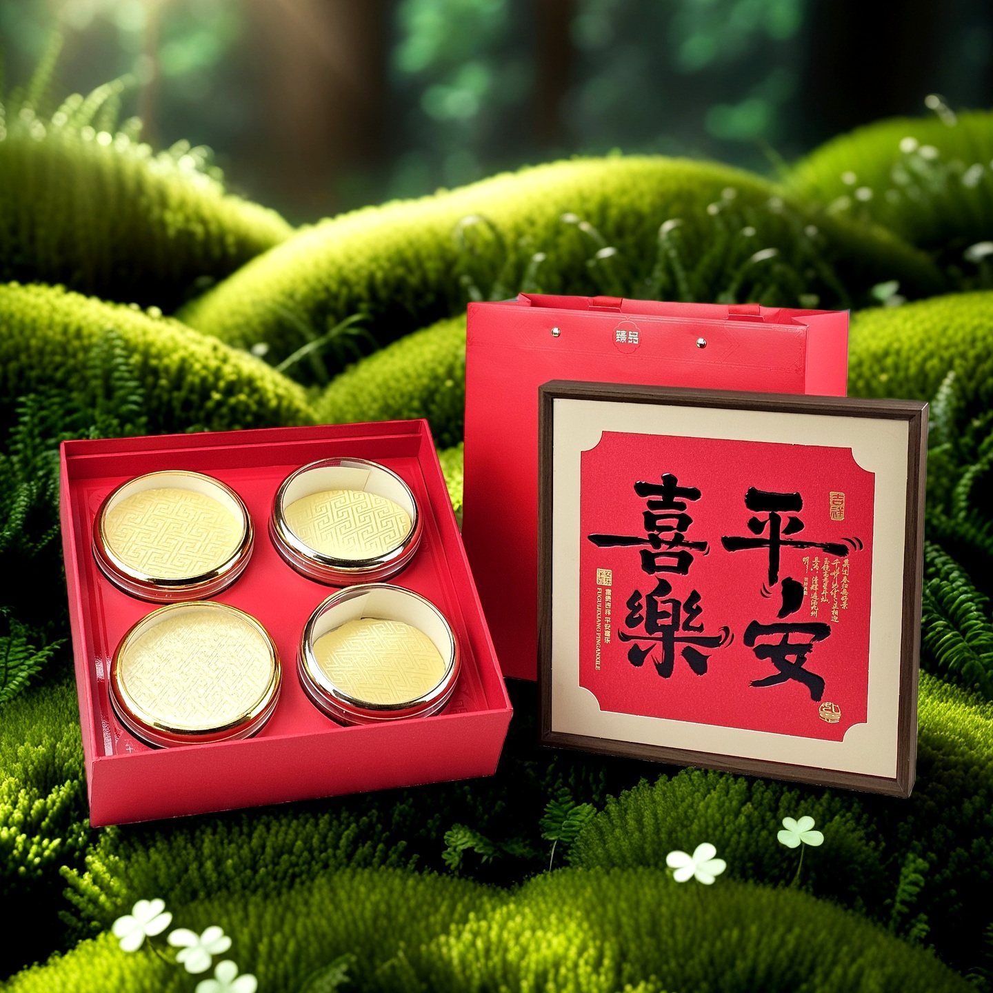 新款平安喜乐年货礼盒燕窝滋补品干货包装盒石斛西洋参礼品盒空盒