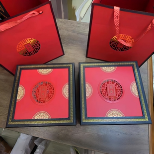 燕窝包装盒高档红色雕花镂空国风礼品盒100-150g燕盏空礼盒木盒子