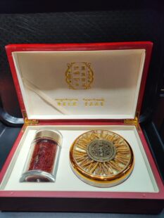 高档西藏特产包装 盒实木礼品盒藏红花冬虫夏草双拼瓶子50克空盒子