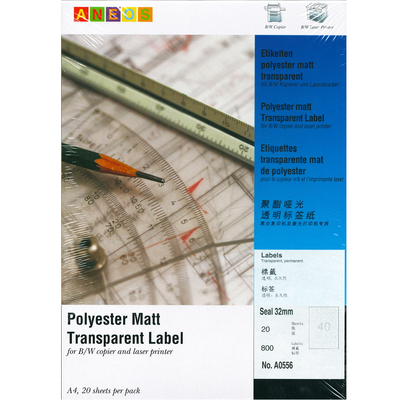 ANEOS牌圆形透明PET透明标签纸