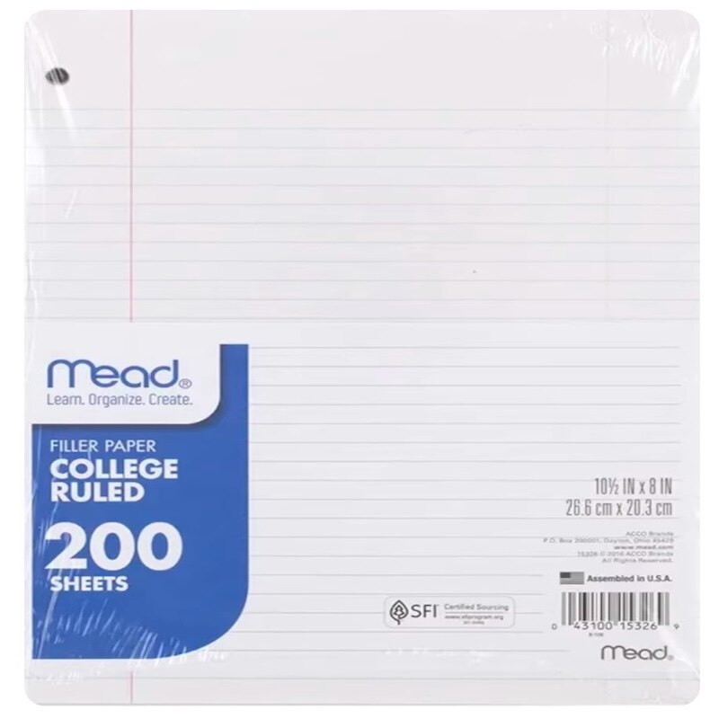 MEAD三孔活页纸CollegeRuled线