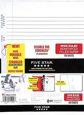 MEAD 15000 FIVE STAR牌宽线三孔活页纸三角孔活页本活页纸