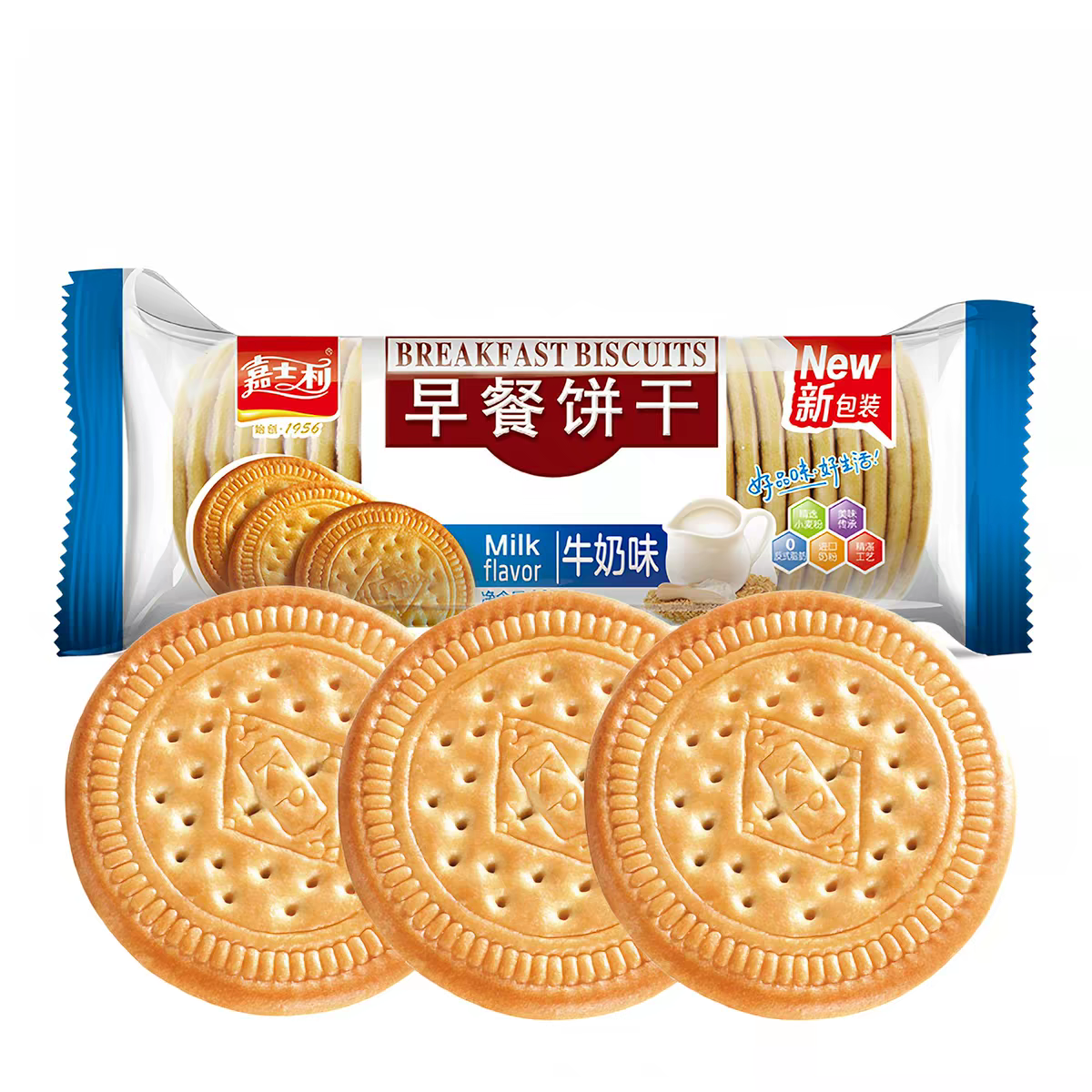 嘉士利早餐饼干167g代餐红枣牛奶原味甜薄脆饼干网红休闲零食