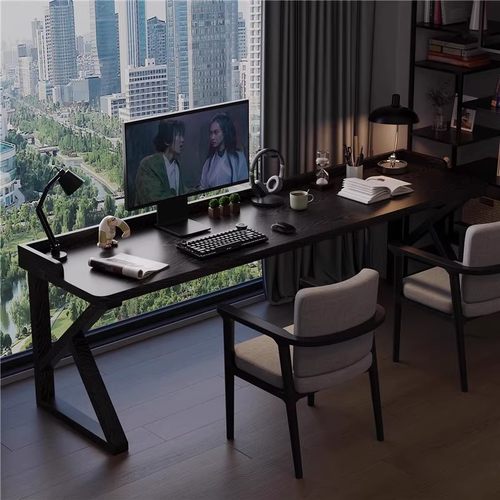 现代简约实木长方形书桌