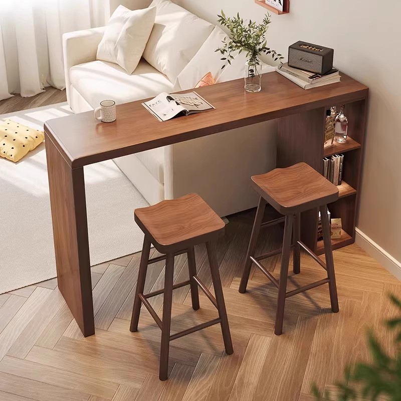北欧简约实木高脚吧台桌