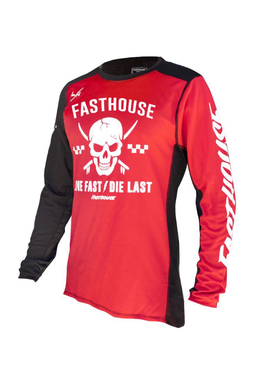 FASTHOUSE骷髅头印花长袖骑行服男女机车越野透气赛车风