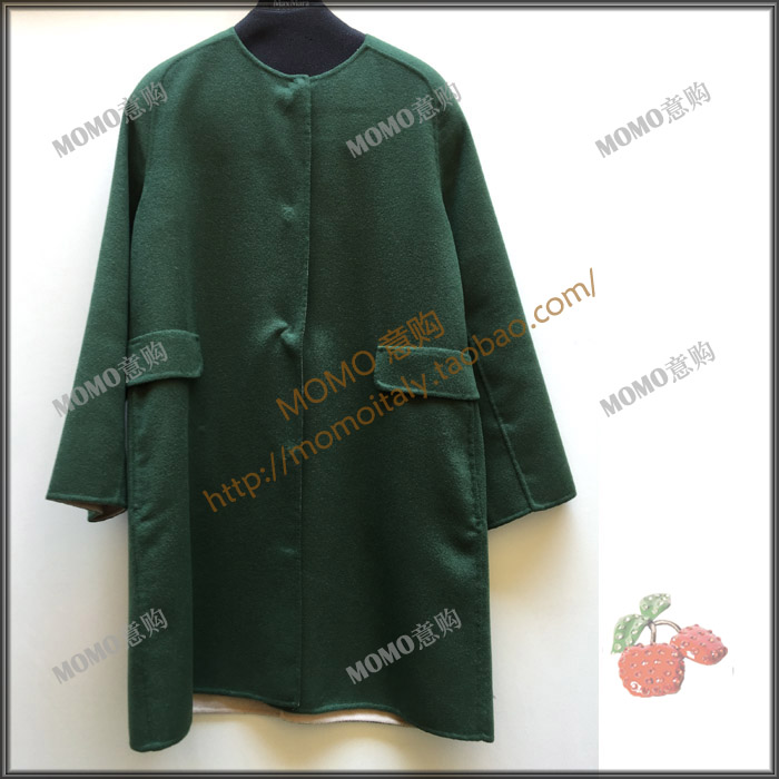 MOMOÒ⹺ MaxMara STUDIO 2018Çﶬ¿î ÂÌÉ«Öг¤¿îÑòë´óÒ ROUEN